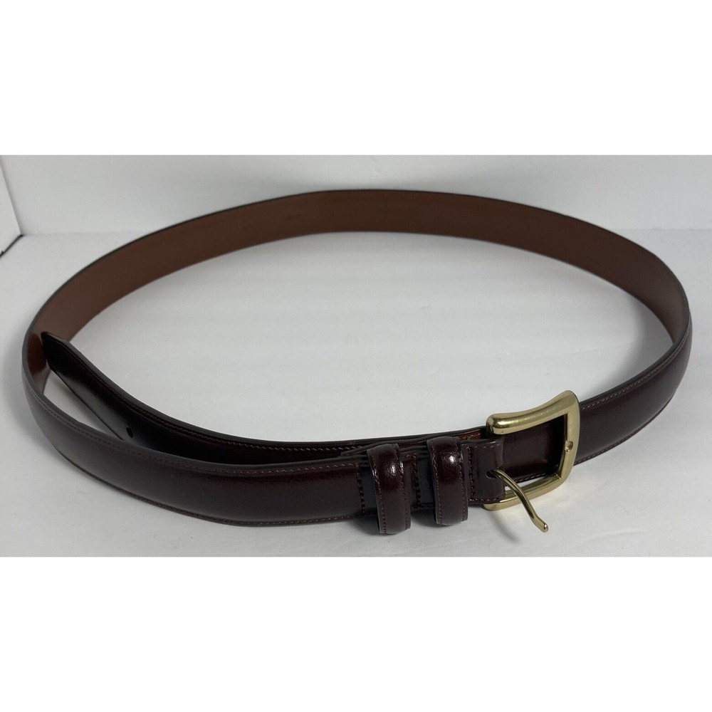 Farah Leather Belt Mens 40 Burgundy Brown Gold Buckle Bonded Y5GW